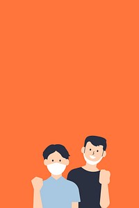 Wear a mask vector orange background