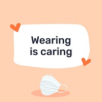 Wearing is caring template vector social media post