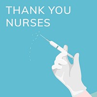 Thank you nurses template vector social media post