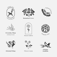 Organic branding logo vector template vintage collection