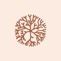 Sea coral icon psd illustration in brown