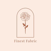 Vintage rose logo psd template for clothing brand in brown