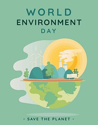 World environment day psd poster editable template