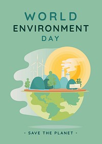 Environment poster psd editable template save the planet