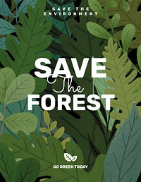 Save the forest psd flyer editable template
