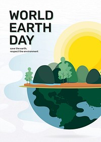 World earth day poster psd editable template