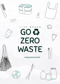 Go zero waste psd poster editable template