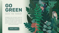 Go green vector template, save the forest blog banner