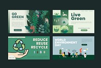 Environment vector website template set