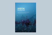 Blue digital marketing poster vector