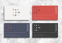 Bold color business card vectors collection