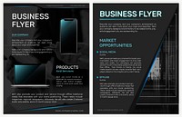 Foldable business flyer template psd in modern design