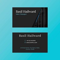 Editable business card template vector in blue modern design collection