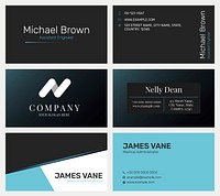 Editable business card template psd modern design collection