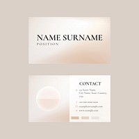Business card template vector in beige for beauty brand in feminine theme 