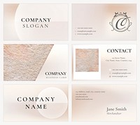 Business card template vector feminine style set