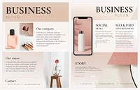 Business flyer template psd feminine style set