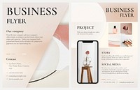 Editable business flyer template psd in feminine style design