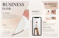 Business flyer template psd feminine style set