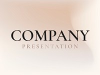 Company presentation slide template psd in classy gradient beige