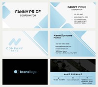 Editable business card template psd modern design collection