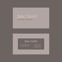 Business card template psd for beauty brand in feminine theme 