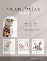 Art exhibition flyer template psd editable design in simple theme