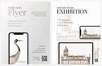 Art exhibition flyer templates psd editable design in simple theme