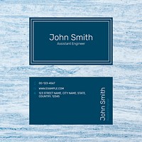 Modern business card template psd in navy blue