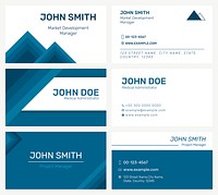 Modern business card template vector in blue collection