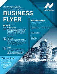 Professional business flyer template psd blue modern design