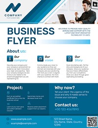 Professional business flyer template psd blue modern design
