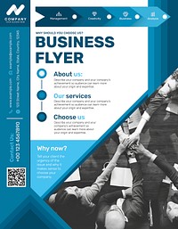 Blue business flyer template psd in modern design