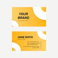 Vibrant business card template vector in yellow