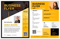 Editable business flyer template psd in yellow modern design