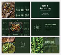 Restaurant business card template vector set