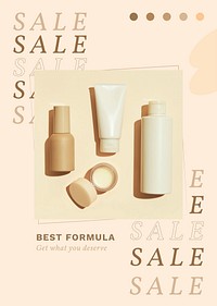 Organic skincare poster template psd for sale and promotion