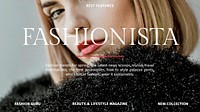 Female fashion guru blog template vector