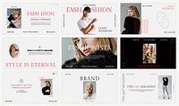 Fashion blog templates vector in minimal style