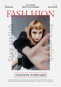 Fashion poster template psd for beauty and lifestyle magazine