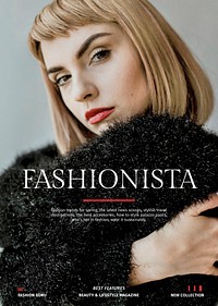 Professional fashion poster template vector for beauty and lifestyle magazine