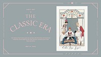 Vintage editable fashion template vector for a blog, remix from artworks by George Barbier