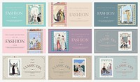 Vintage fashion templates vector for a blog, remix from artworks by George Barbier