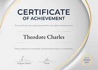 Certificate of Achievement template psd in luxury design