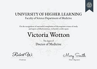 Professional award certificate template vector in classic design
