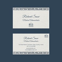 Editable business card template psd in vintage botanical design