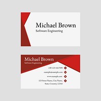 Editable business card template vector in abstract design