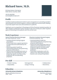 Editable resume template vector in clean design with photo