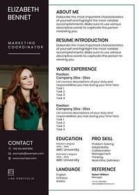 Classy resume editable template vector in black and white
