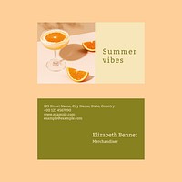Summer business card template vector